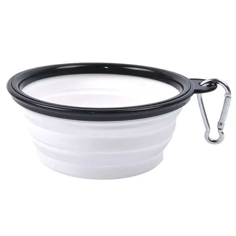 1000Ml Large Collapsible Dog Pet Folding Silicone Bowl Outdoor Travel Portable Puppy Food Container Feeder Dish Bowl