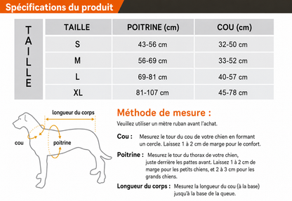 Harnais réfléchissant pour chiens de taille moyenne à grande – Harnais réglable