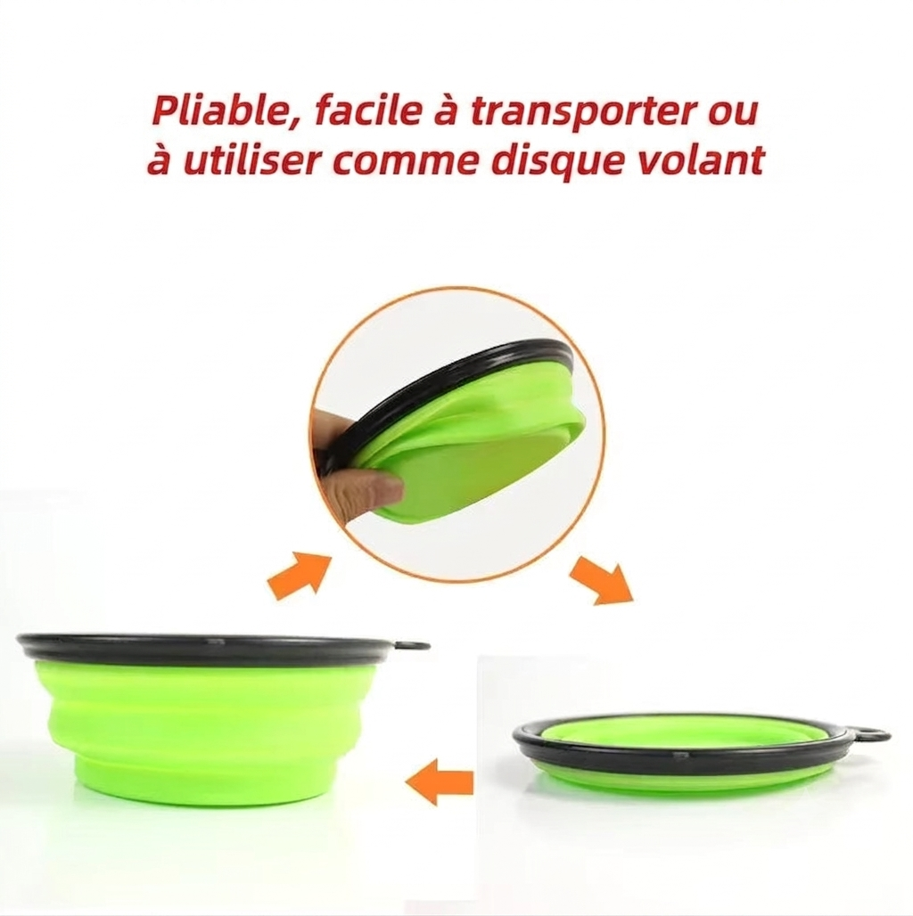 Grande gamelle pliable en silicone de 1000 ml