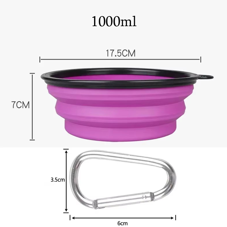 Grande gamelle pliable en silicone de 1000 ml