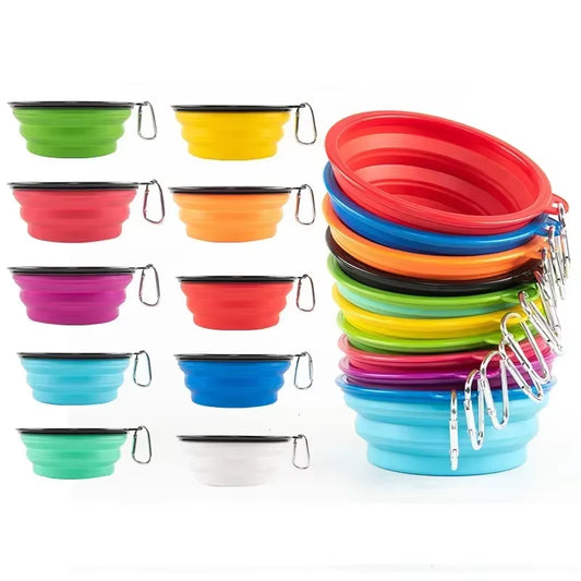 1000Ml Large Collapsible Dog Pet Folding Silicone Bowl Outdoor Travel Portable Puppy Food Container Feeder Dish Bowl